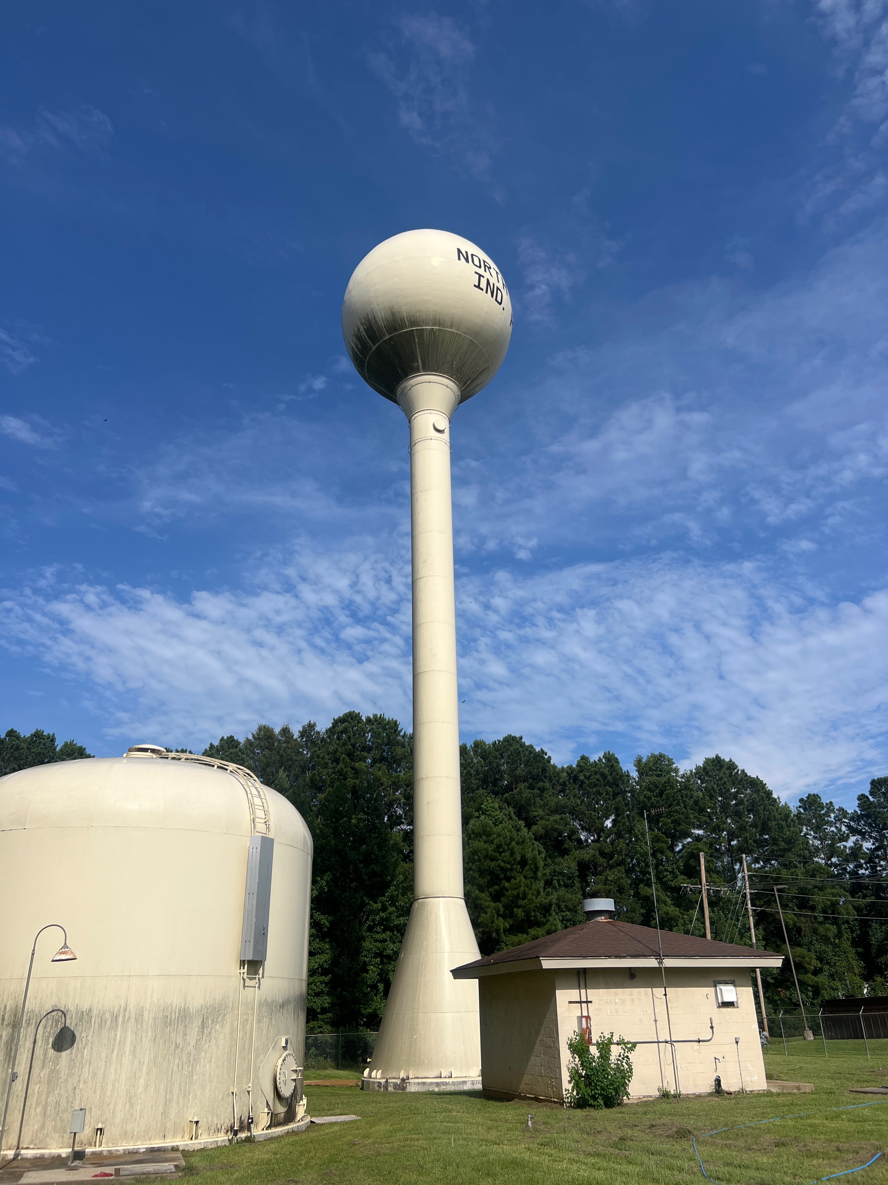 Water tower before precision drone wash