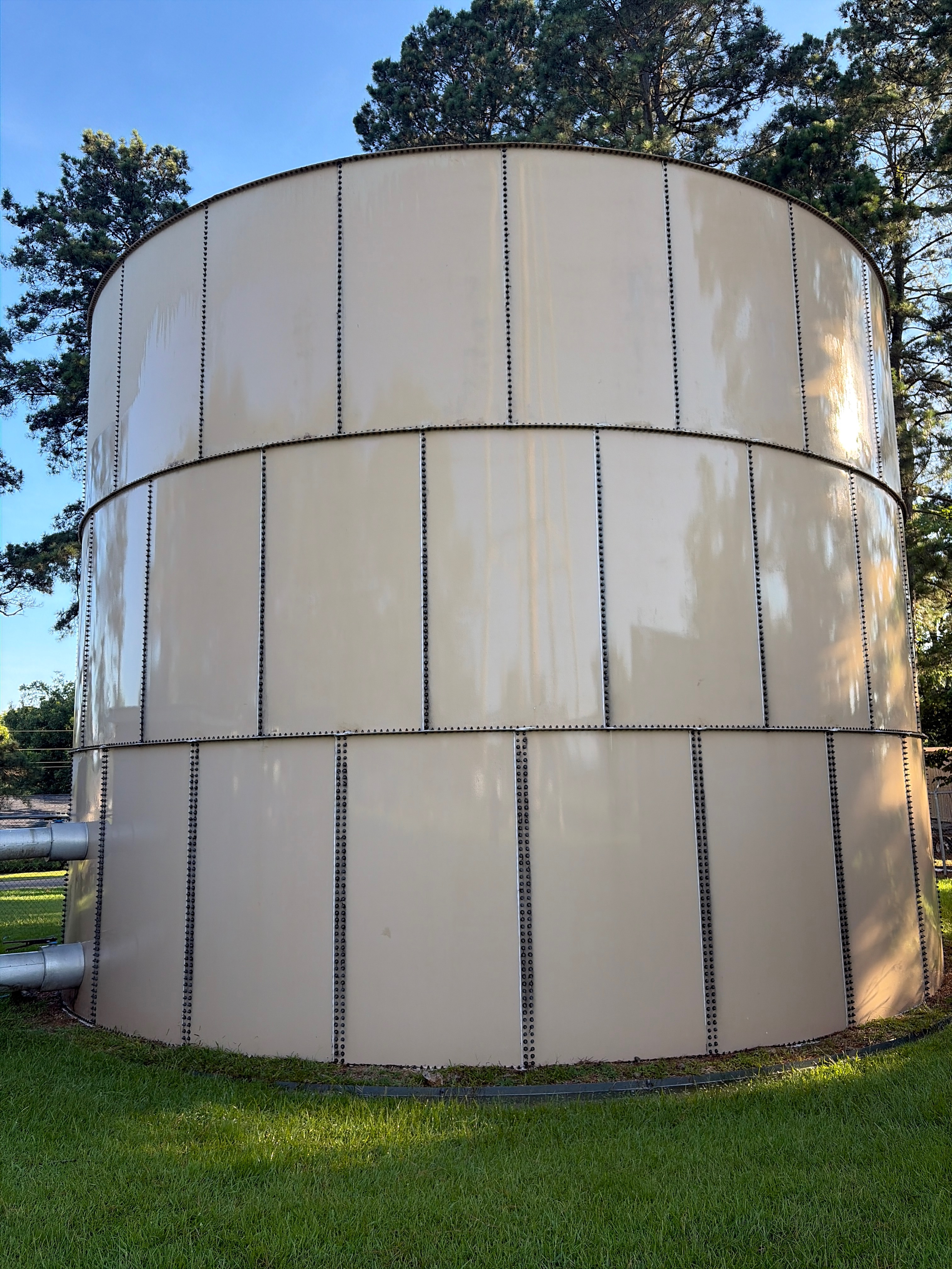 Ground storage tank after operational wash